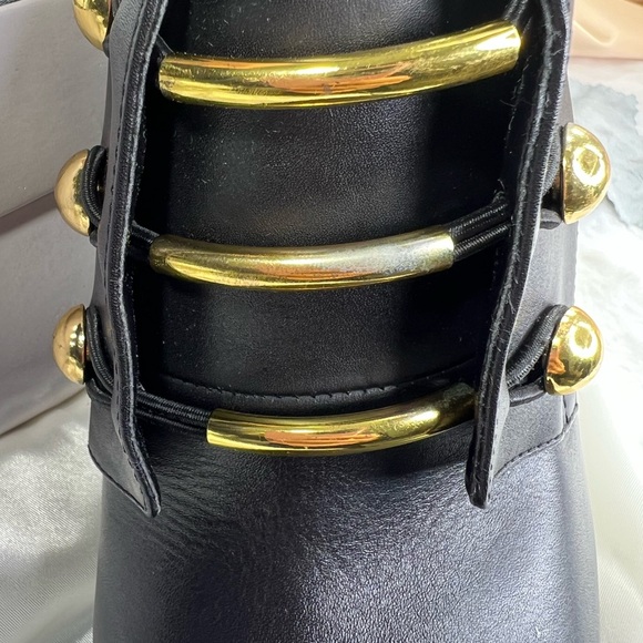 NEW w/Flaws Nine West Leather Black Brianny Bootie Boot Heel Shoe Size 11 - Picture 11 of 12